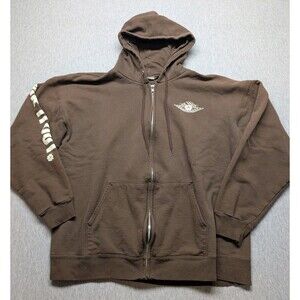 Vintage Air Vague Hoodie Men’s Size Large Brown Zip Up Jacket Air It Out